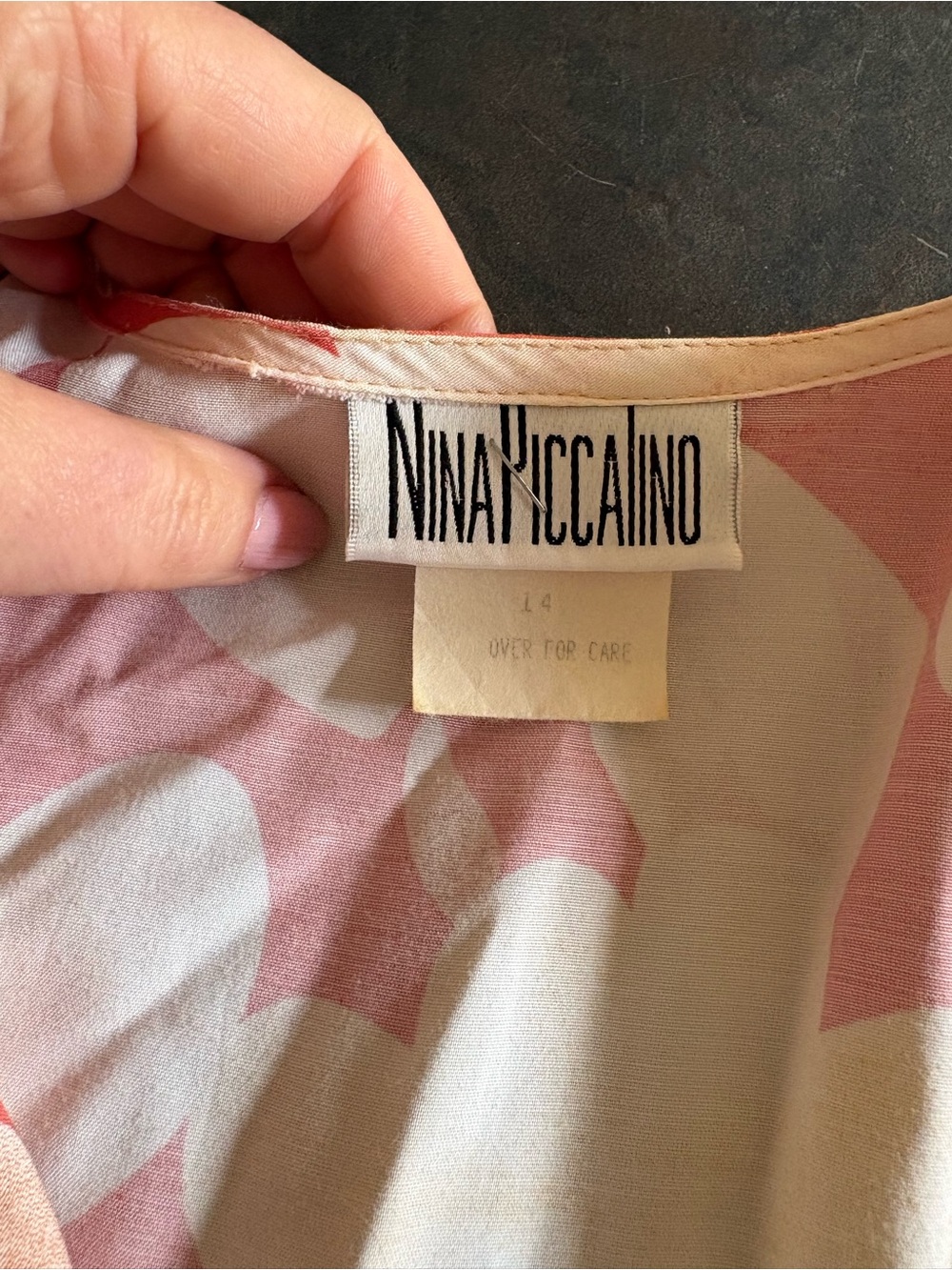 70’s Vintage Nina Piccalino Pink and Yellow Floral Button-Front Maxi Dress Large - Picture 9 of 9